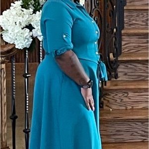 Turquoise Green Button up Dress